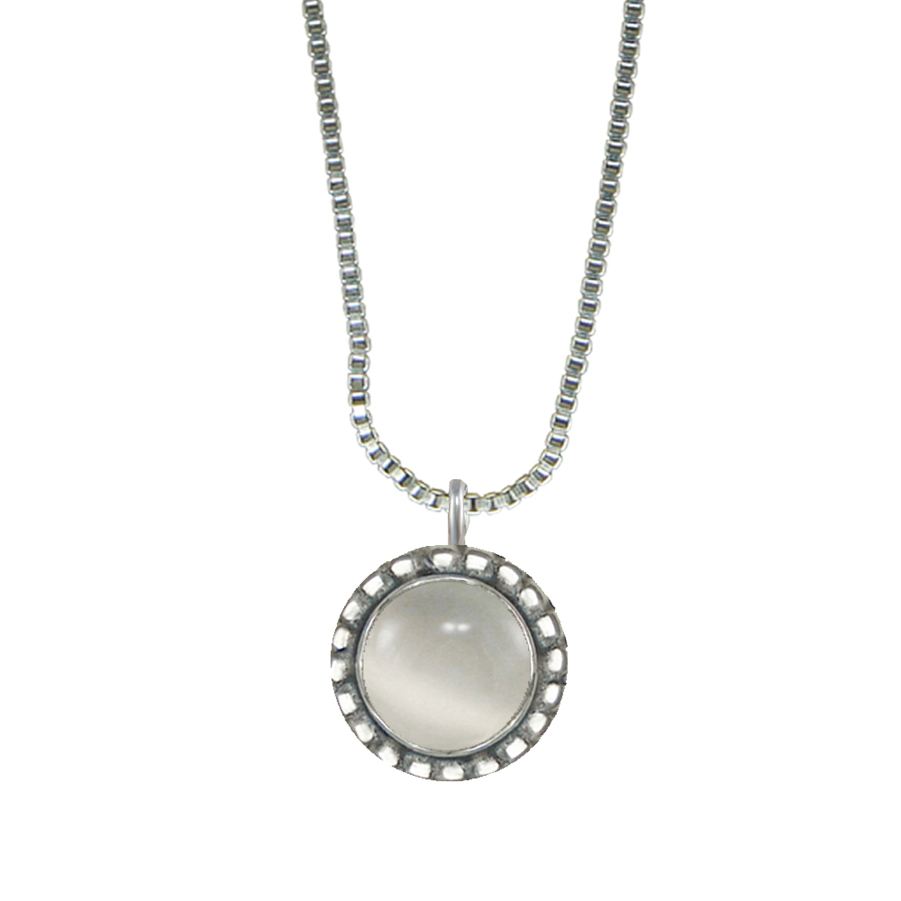 Sterling Silver Little White Moonstone Pendant Necklace